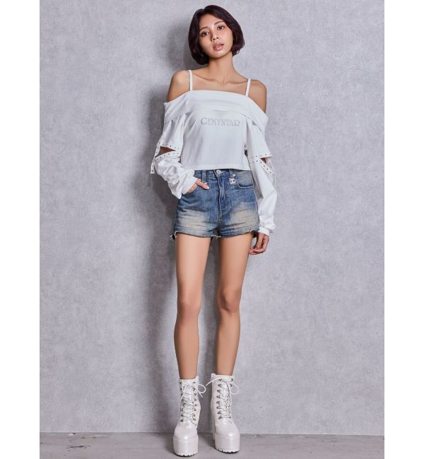GYDA「GEMYNTARオフショルトップス」|Tシャツ・カットソー|