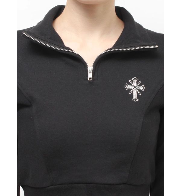 GYDA「sacred edge crossハーフZIPショートスウェットトップス」|スウェット・ジャージ|