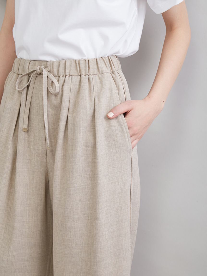 Mila Owen「２タックウエストゴムワイドイージーパンツ」|チノ|