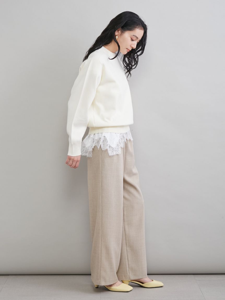 Mila Owen「２タックウエストゴムワイドイージーパンツ」|チノ|