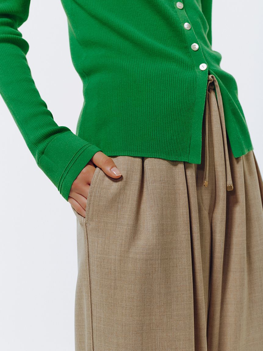 Mila Owen「２タックウエストゴムワイドイージーパンツ」|チノ|