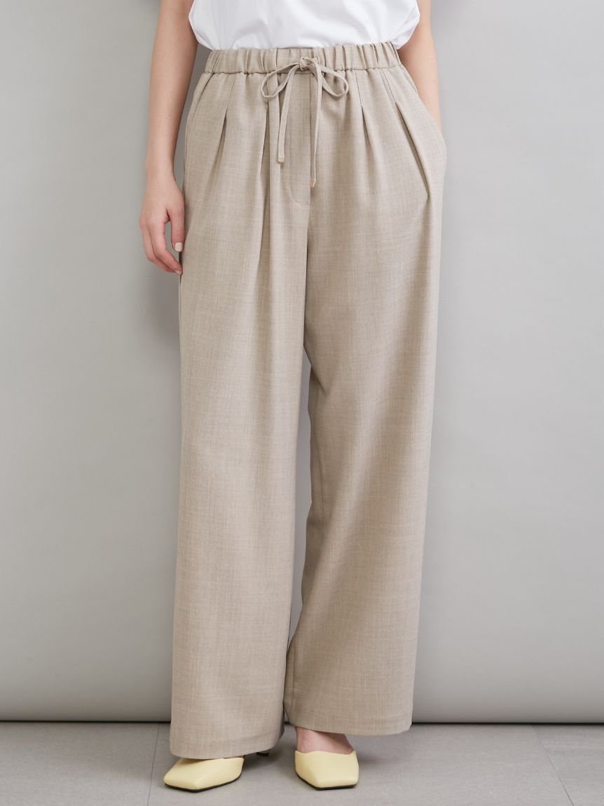 Mila Owen「２タックウエストゴムワイドイージーパンツ」|チノ|
