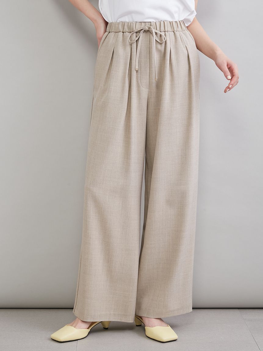 Mila Owen「２タックウエストゴムワイドイージーパンツ」|チノ|