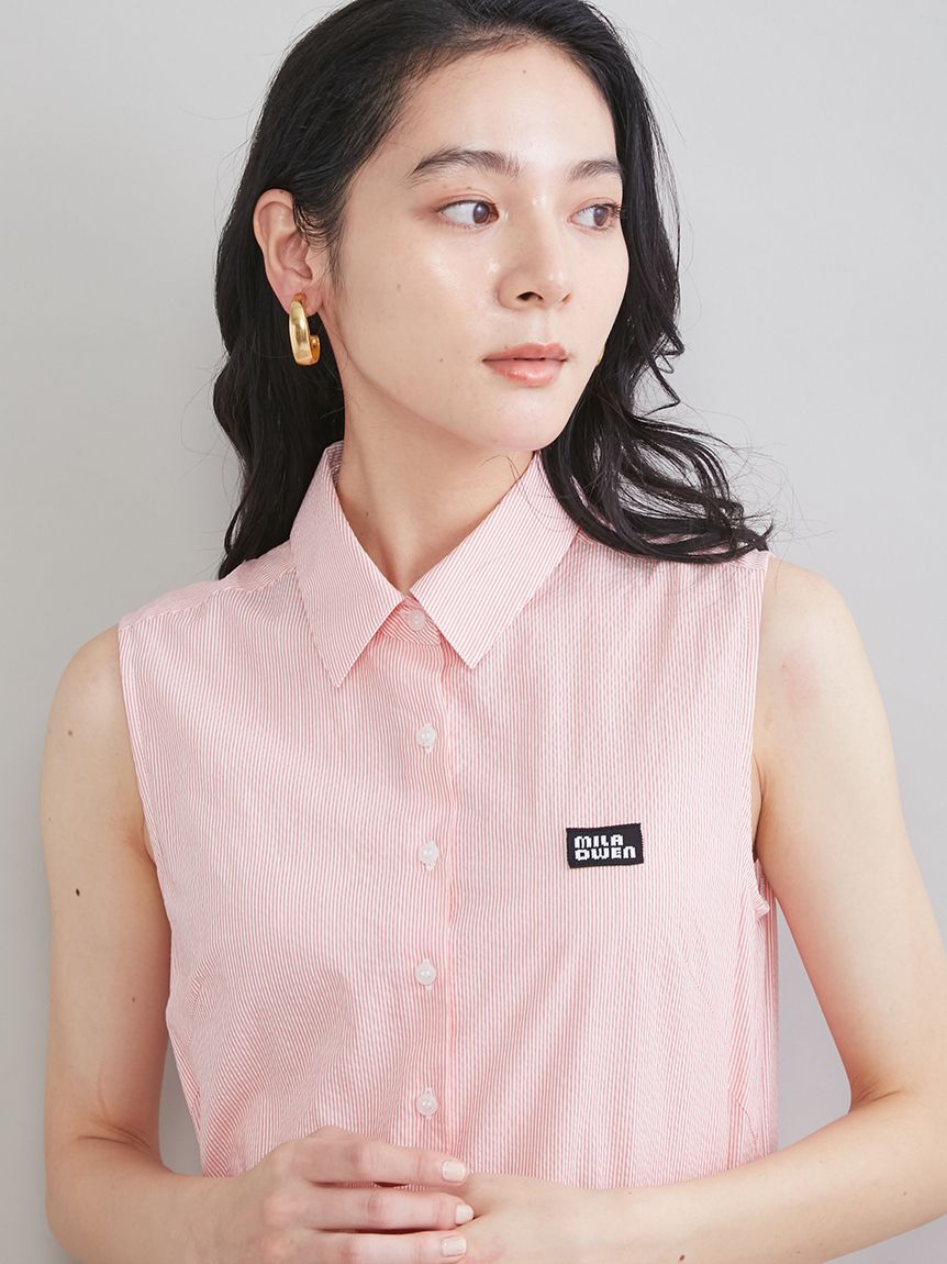 Mila Owen「スリーブレスマキシ丈シャツワンピース」|ワンピース|