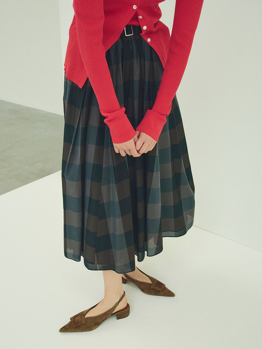 Mila Owen「ＵＶケア半袖シアーリブニット」|ニット・セーター|