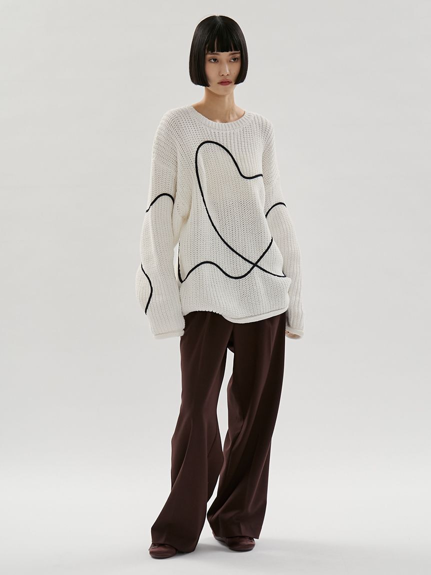 emmi atelier「【HEART】 【ONLINE限定カラーあり】ハートエンブロイダリーニット」|ニット・セーター|