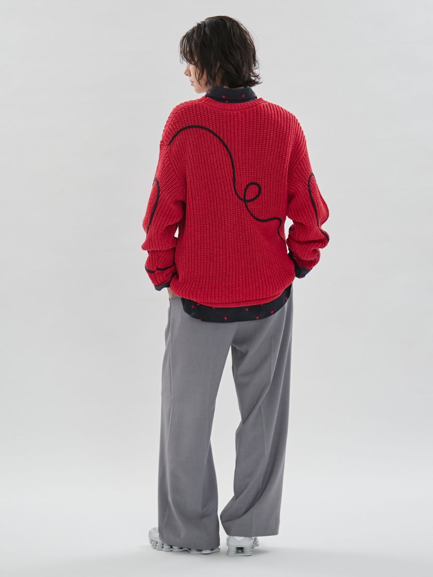 emmi atelier「【HEART】 【ONLINE限定カラーあり】ハートエンブロイダリーニット」|ニット・セーター|