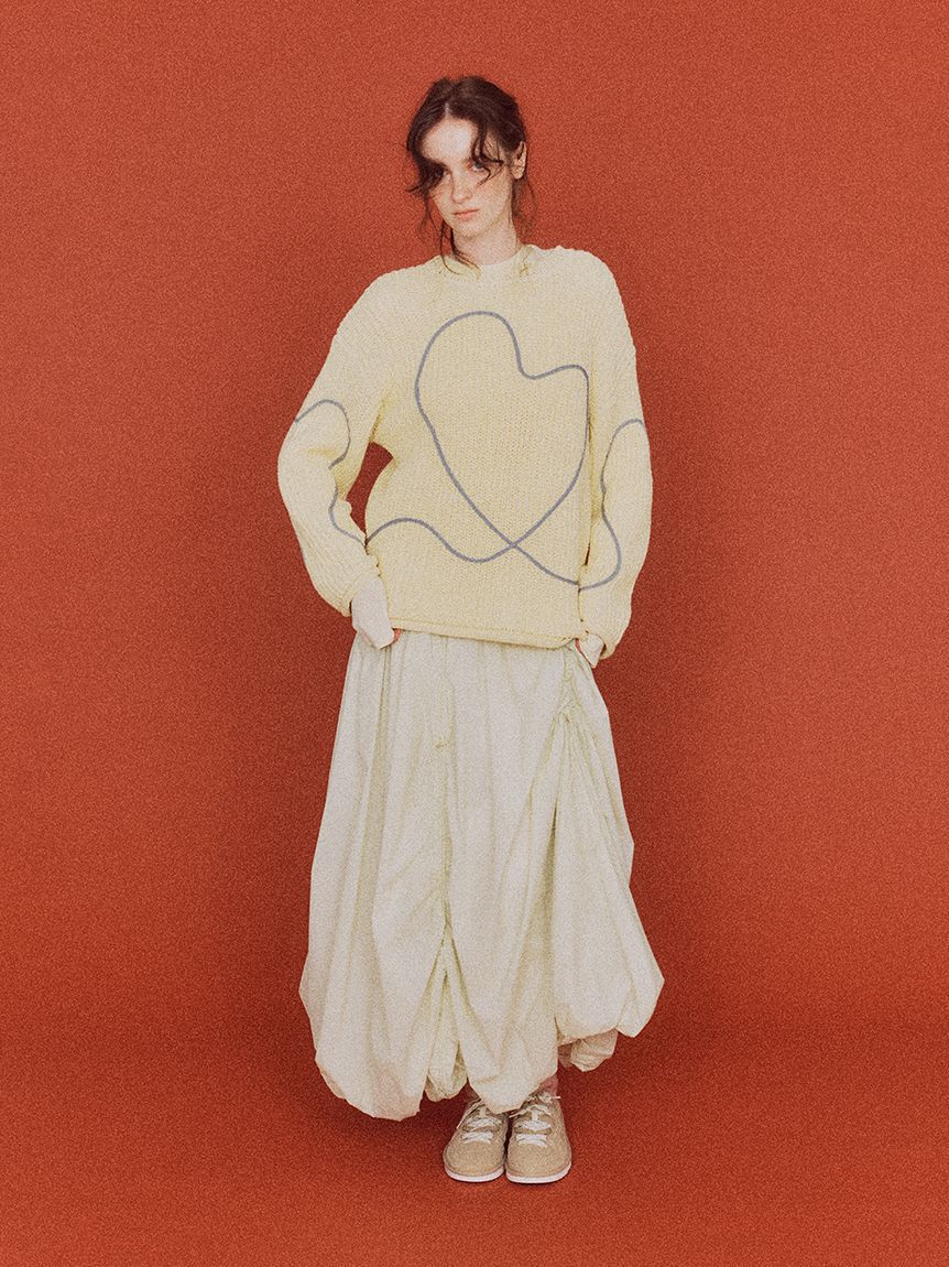 emmi atelier「【HEART】 【ONLINE限定カラーあり】ハートエンブロイダリーニット」|ニット・セーター|