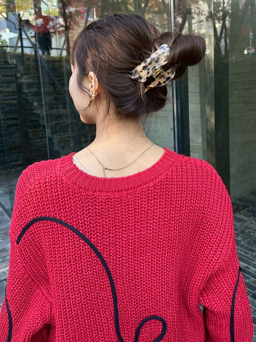 emmi atelier「【HEART】 【ONLINE限定カラーあり】ハートエンブロイダリーニット」|ニット・セーター|