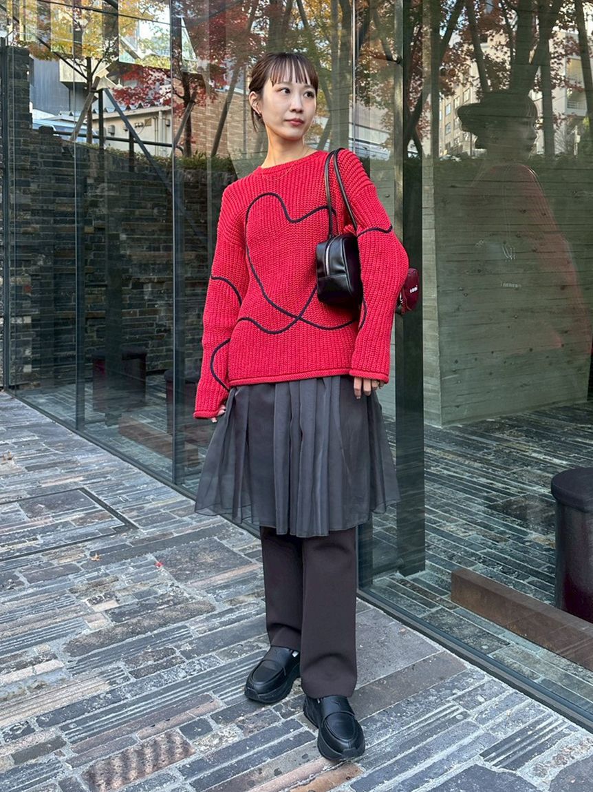 emmi atelier「【HEART】 【ONLINE限定カラーあり】ハートエンブロイダリーニット」|ニット・セーター|