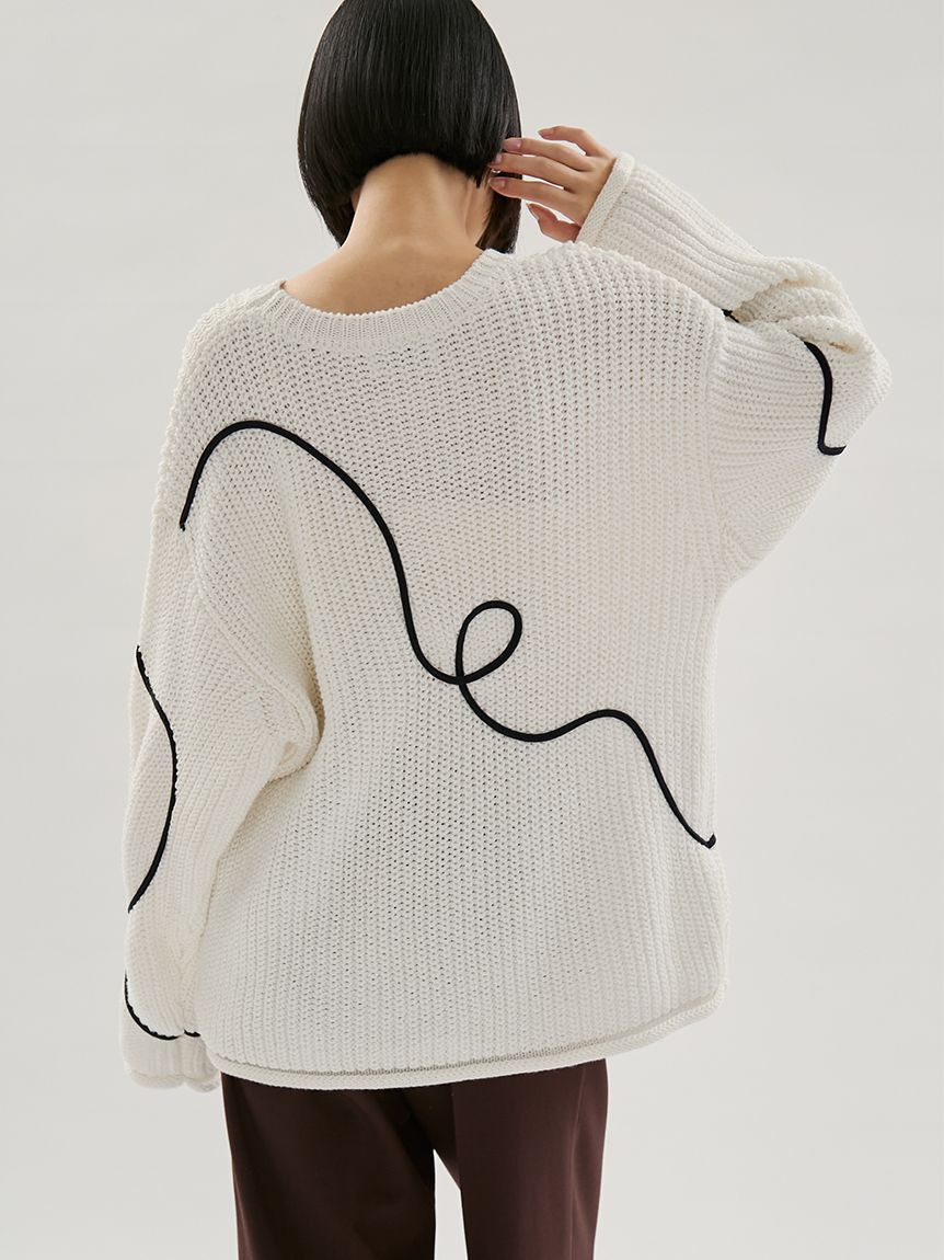 emmi atelier「【HEART】 【ONLINE限定カラーあり】ハートエンブロイダリーニット」|ニット・セーター|