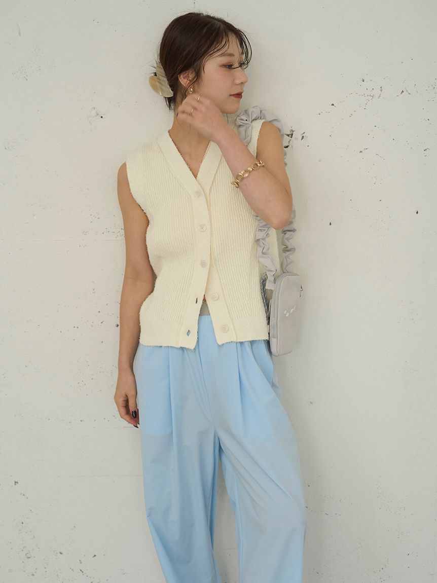 emmi atelier「ツノヤーンリブニットベスト」|ニット・セーター|