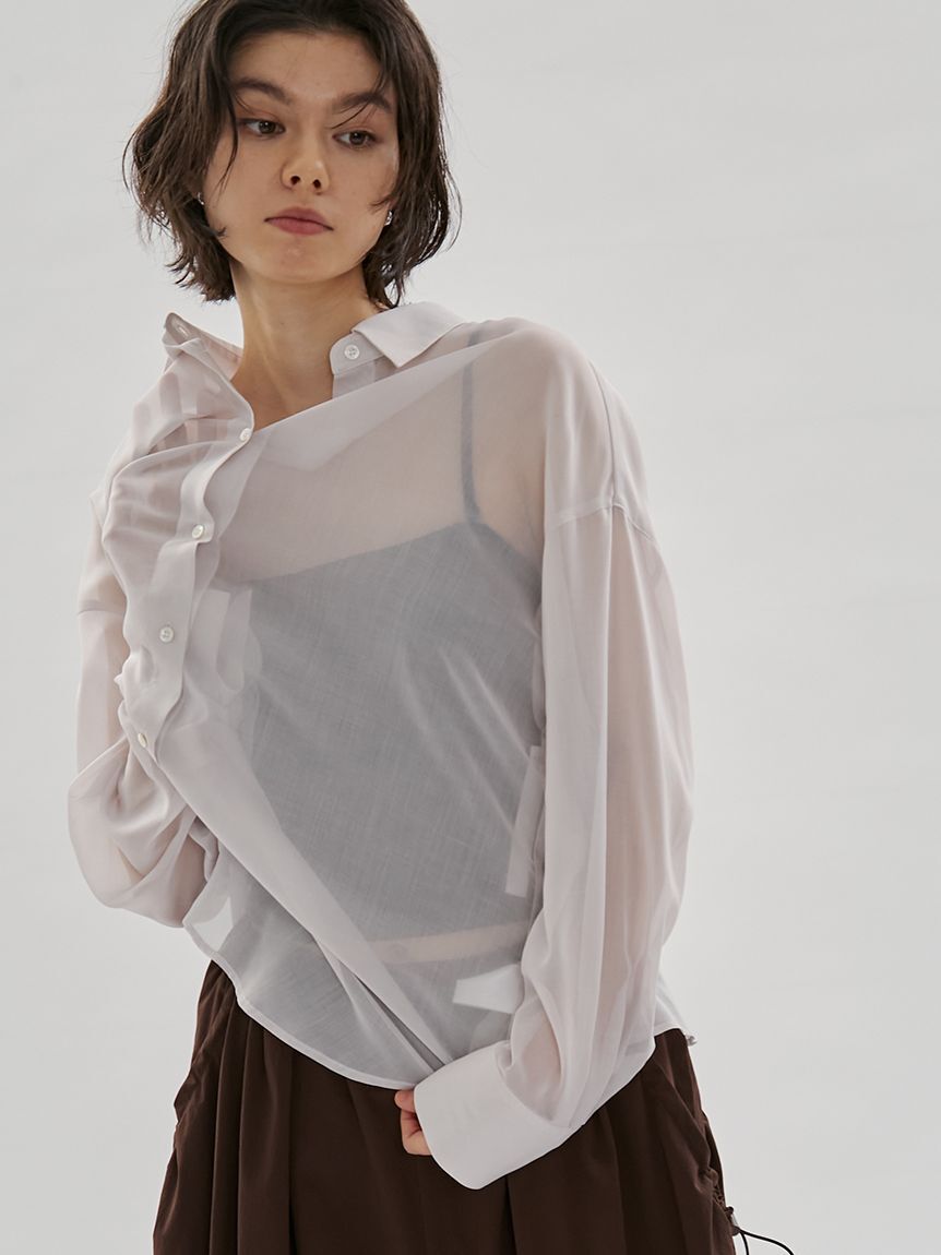 emmi atelier「2wayシアーシャツ」|シャツ・ブラウス|