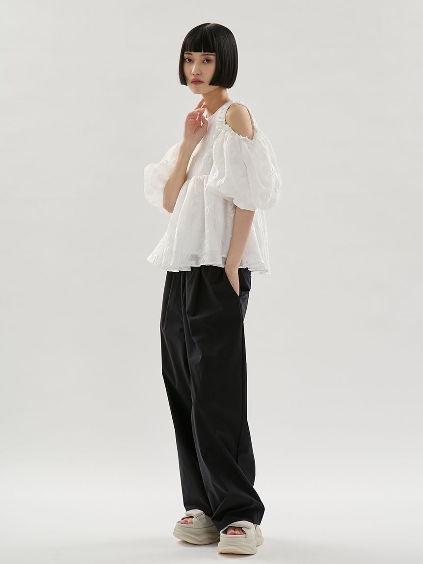 emmi atelier「フラワーふくれジャガードブラウス」|シャツ・ブラウス|