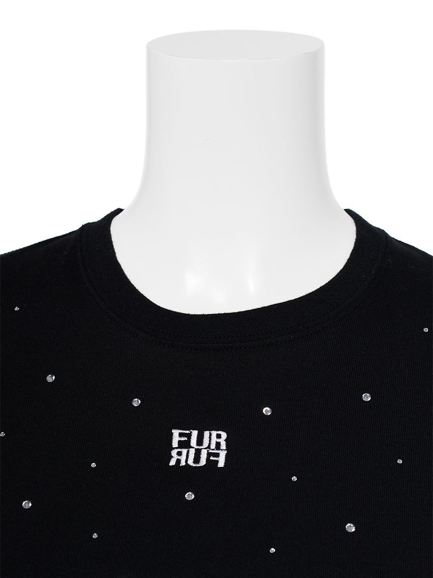 FURFUR「【WEB限定】ビジュー付きロゴ刺繍Tシャツ」|Tシャツ・カットソー|