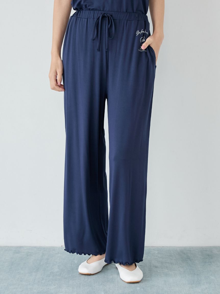 gelato pique「レーヨンロゴメローロングパンツ」|ルームウェア|