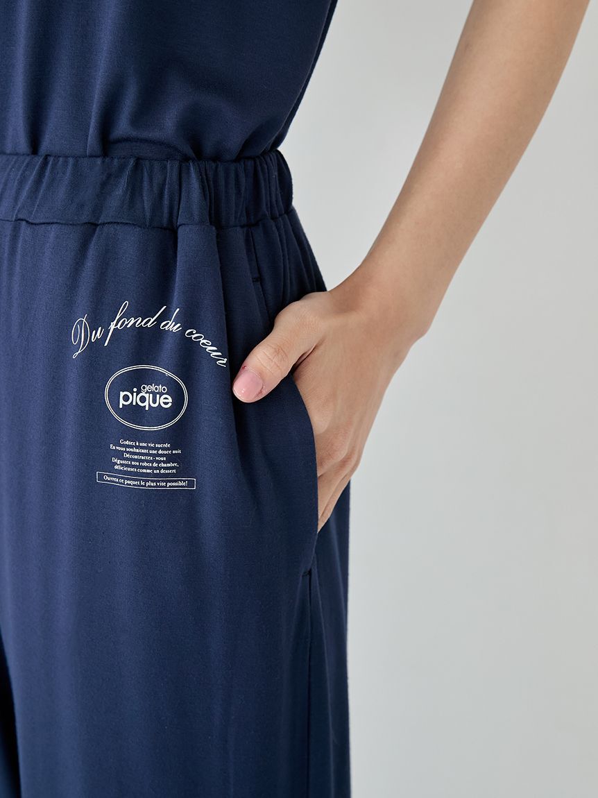 gelato pique「レーヨンロゴメローロングパンツ」|ルームウェア|