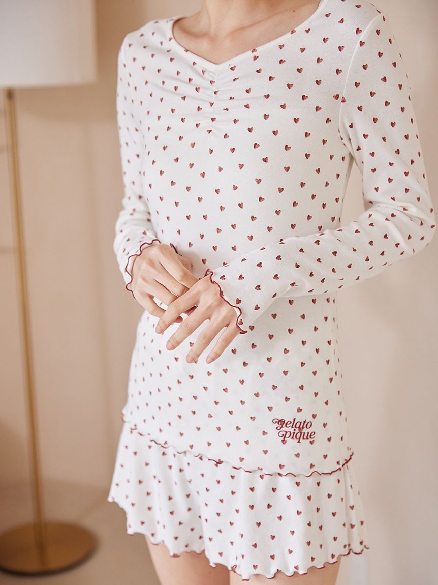 gelato pique「針抜きハート柄プルオーバー」|ルームウェア|