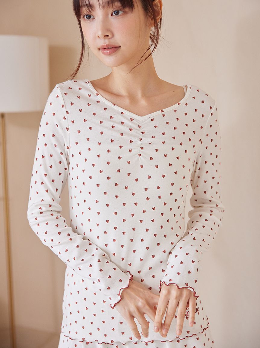 gelato pique「針抜きハート柄プルオーバー」|ルームウェア|