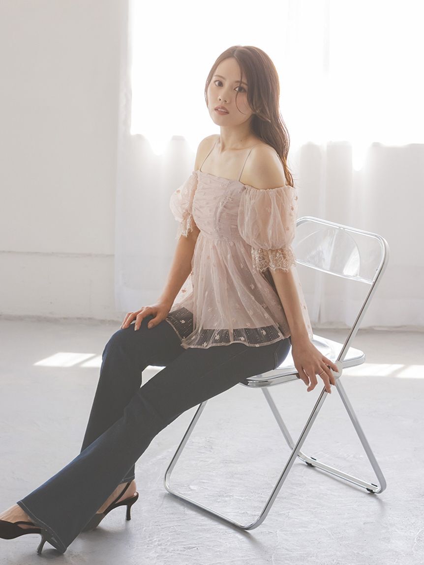 SNIDEL「【STYLEUPPANTS】ハイウエストフレア」|チノ|