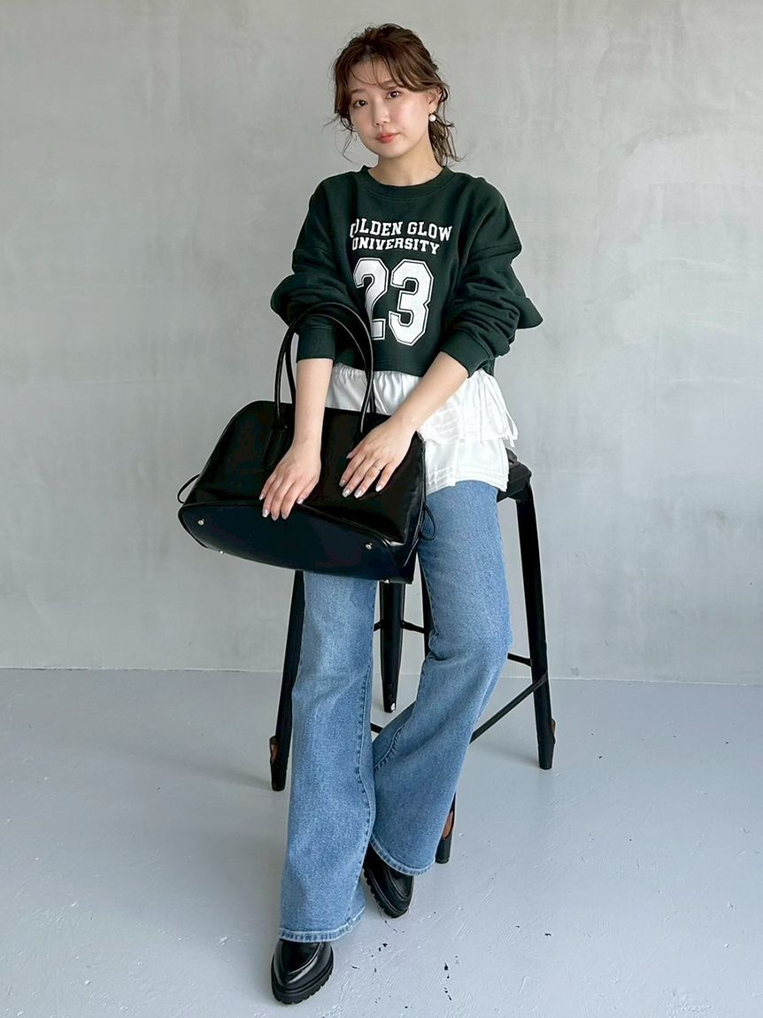 SNIDEL「【STYLEUPPANTS】ハイウエストフレア」|チノ|