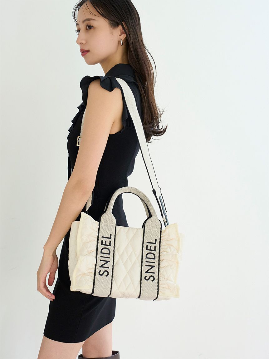 SNIDEL「フリルキルティングロゴバッグ」|ハンドバッグ|