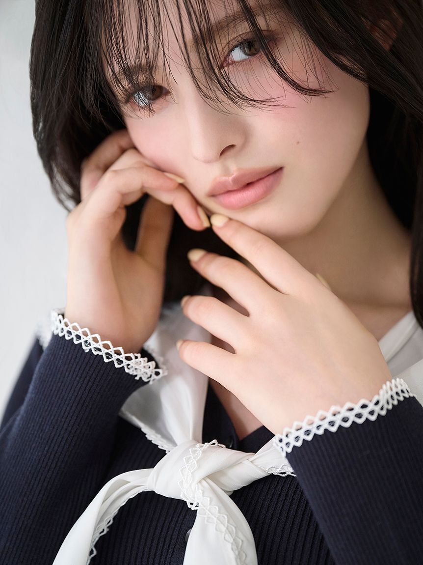 SNIDEL「Sustainableスカーフブラウスドッキングプルオーバー」|ニット・セーター|