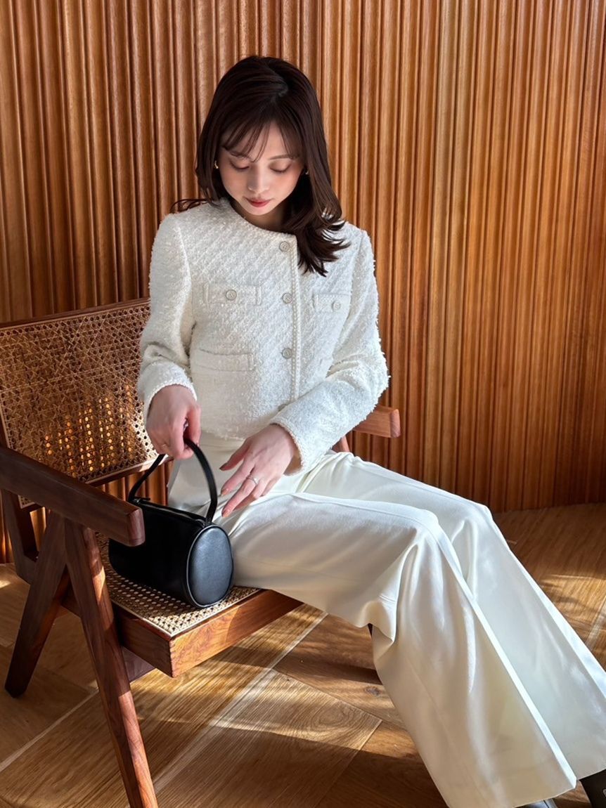 SNIDEL「ツイードジャケット」|ノーカラージャケット|