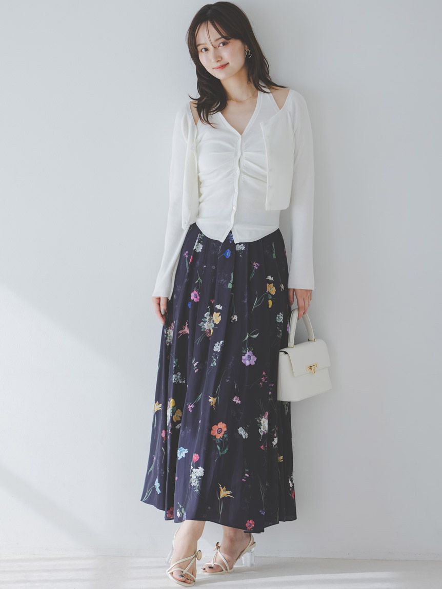 SNIDEL「フローラルプリントフレアスカート」|スカート|