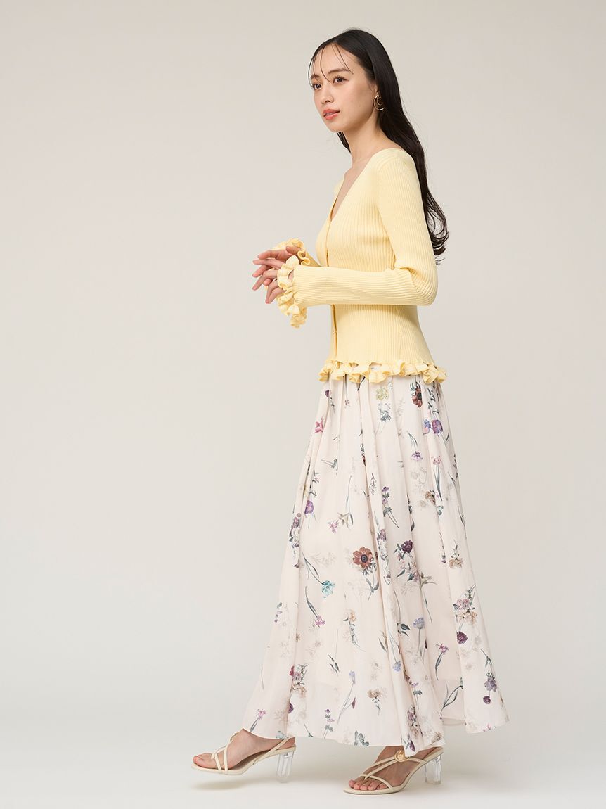 SNIDEL「フローラルプリントフレアスカート」|スカート|