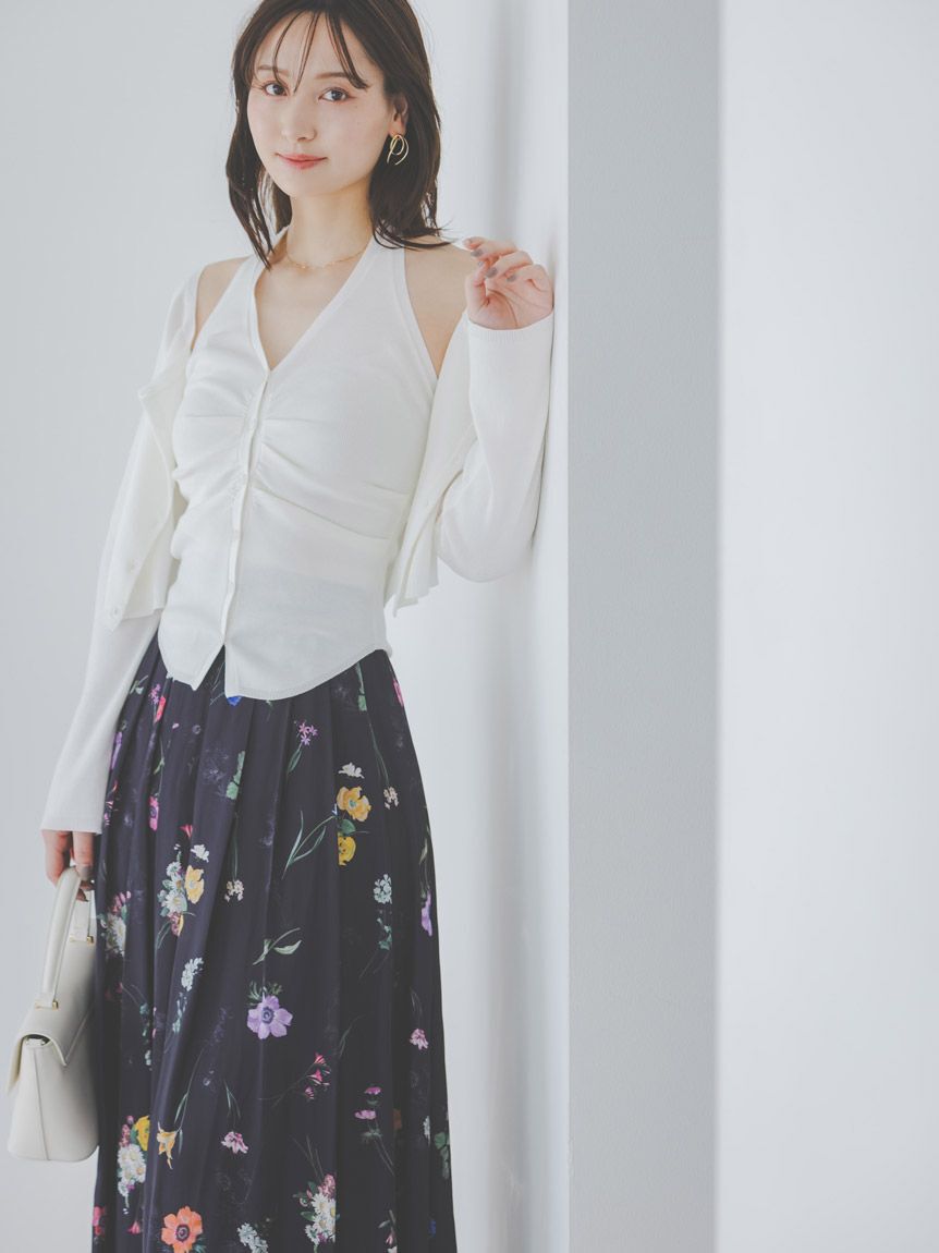 SNIDEL「フローラルプリントフレアスカート」|スカート|