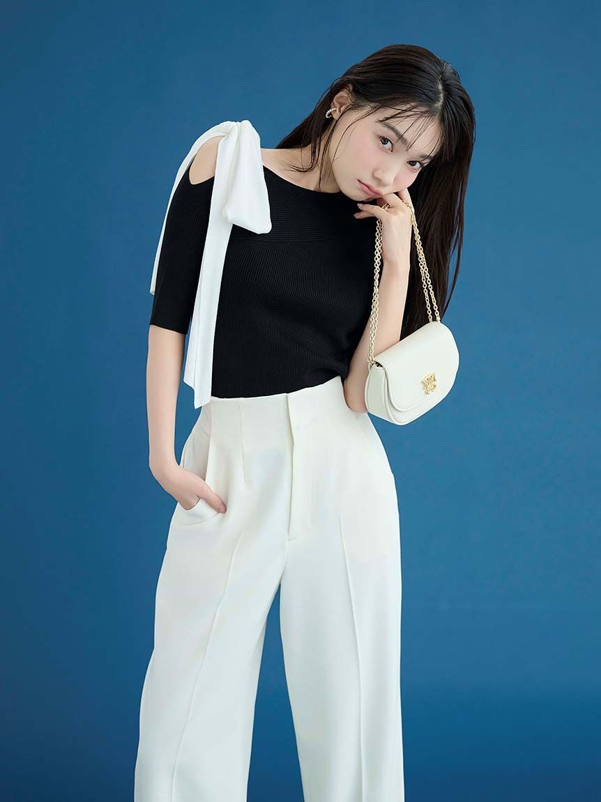 SNIDEL「Sustainableハイウエストストレートパンツ」|チノ|