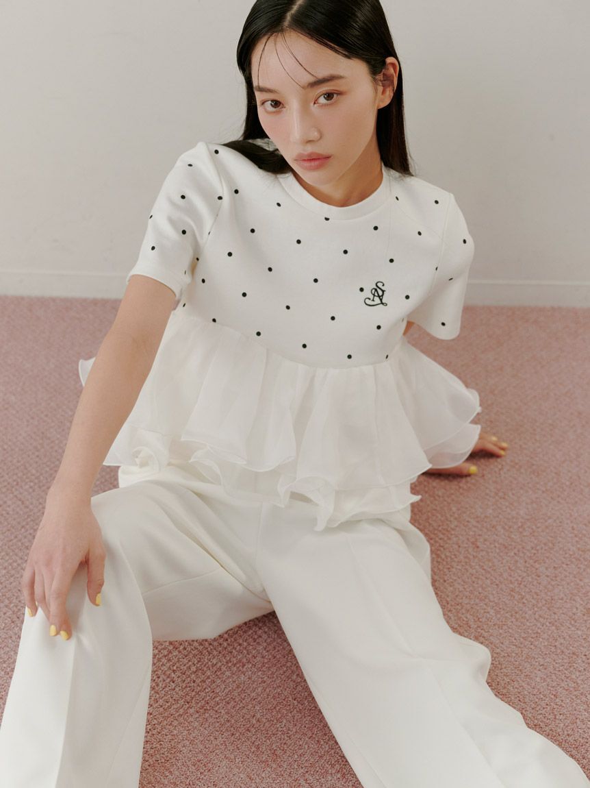 SNIDEL「Sustainableハイウエストストレートパンツ」|チノ|