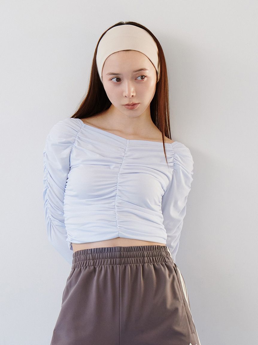 SNIDEL「ギャザーカットプルオーバー」|Tシャツ・カットソー|SAX