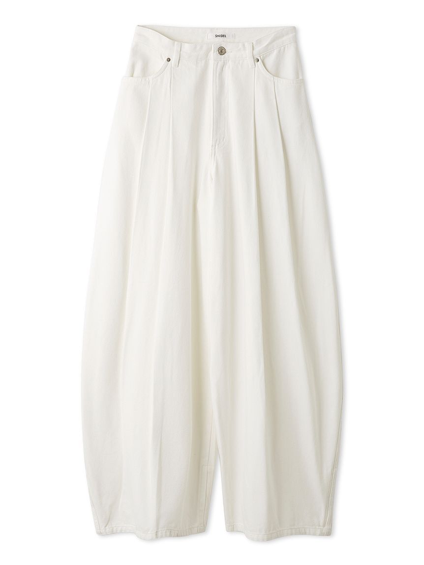 SNIDEL「【00サイズ/0TALLサイズあり】カーブデニムワイドパンツ」|デニム|WHT