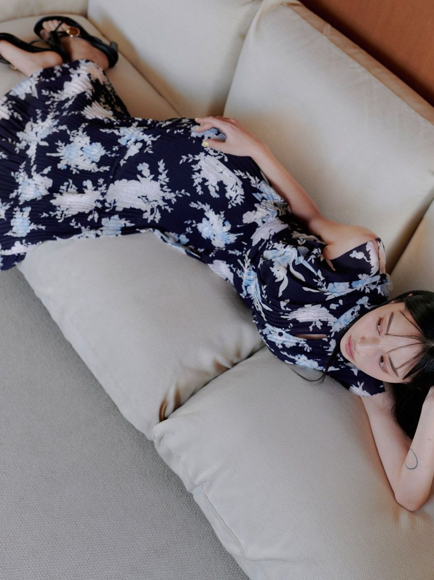 SNIDEL「【販路限定サイズあり】Sustainableプリーツプリントワンピース」|ワンピース|