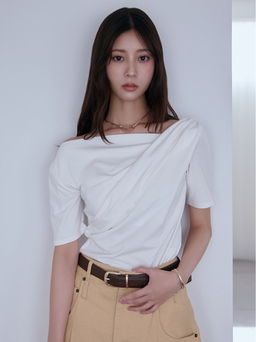 SNIDEL「バックオープンドレープカットプルオーバー」|Tシャツ・カットソー|