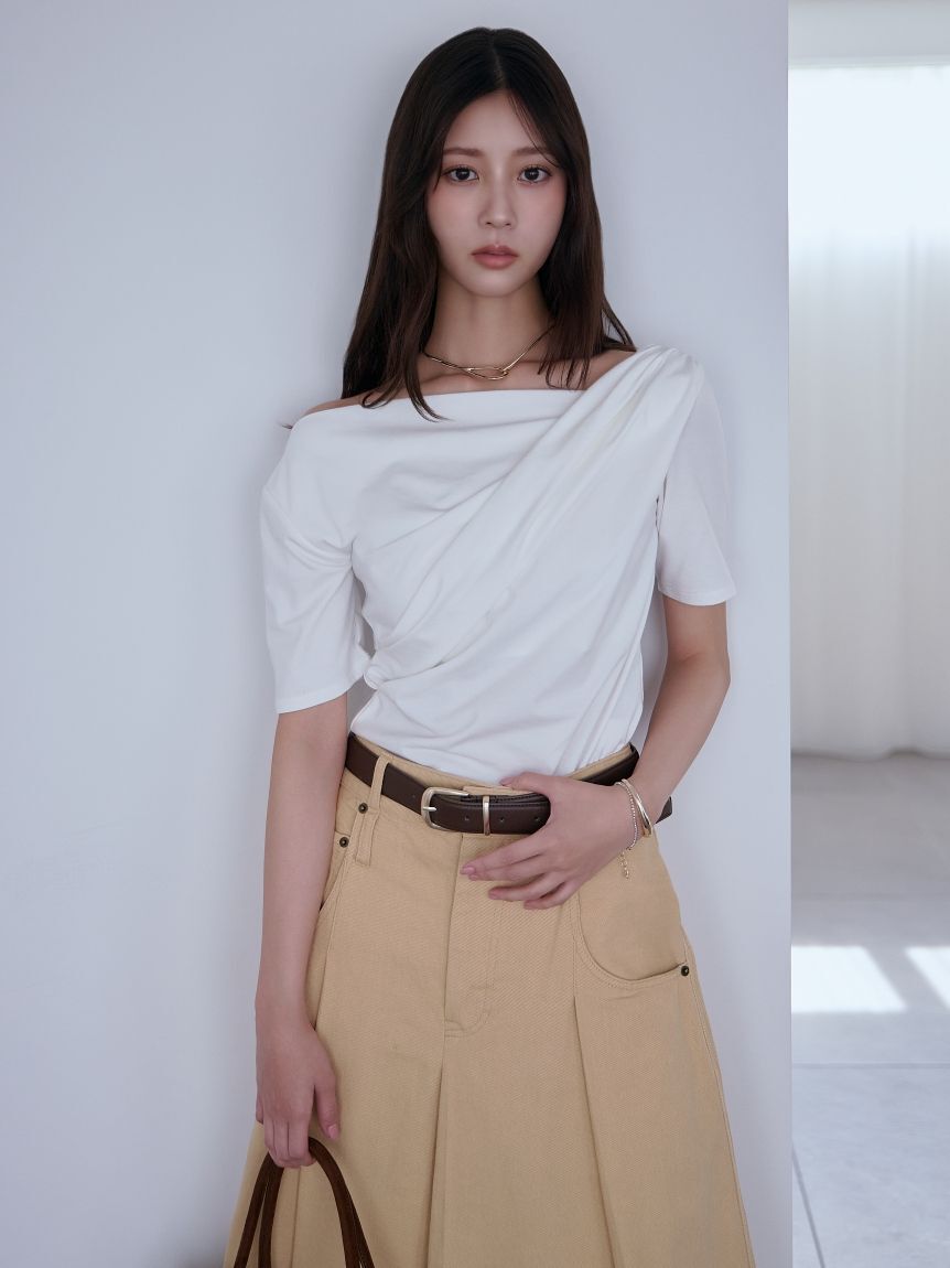 SNIDEL「バックオープンドレープカットプルオーバー」|Tシャツ・カットソー|