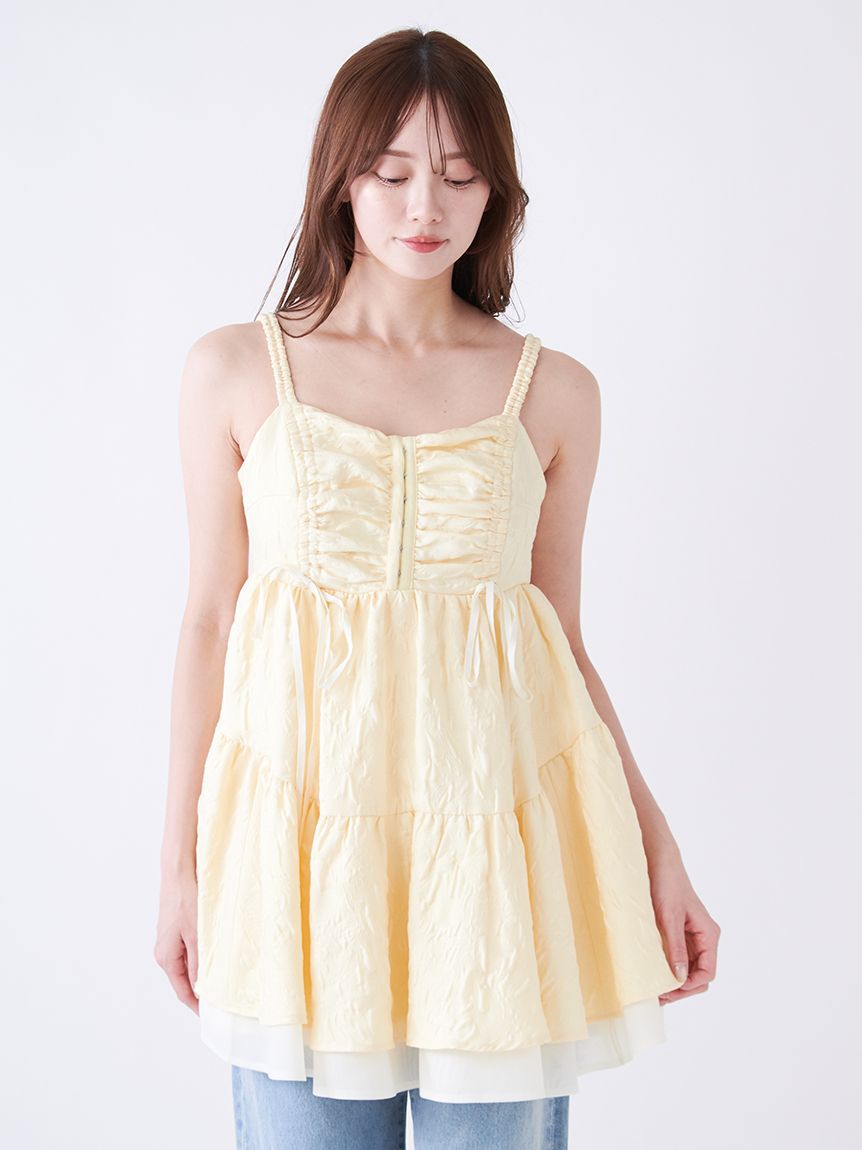 SNIDEL「【Chacott】コラボジャガードミニワンピース」|ワンピース|