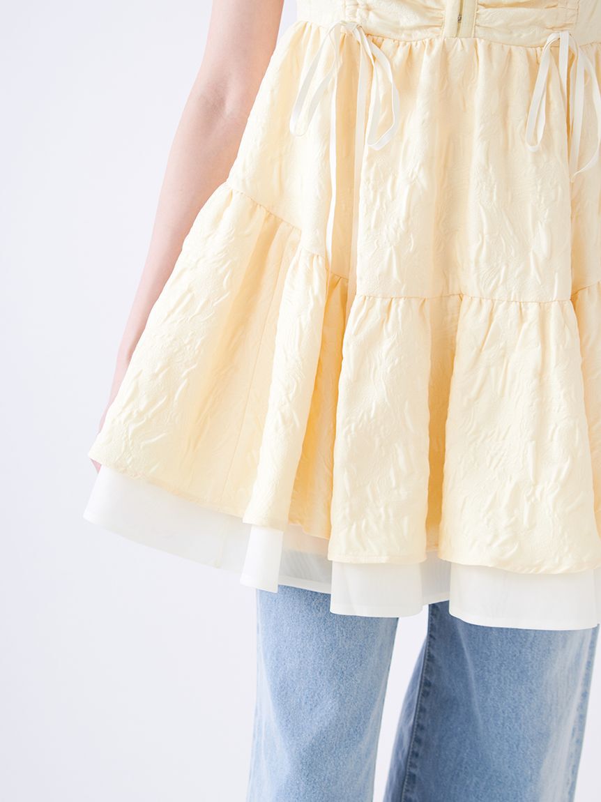 SNIDEL「【Chacott】コラボジャガードミニワンピース」|ワンピース|