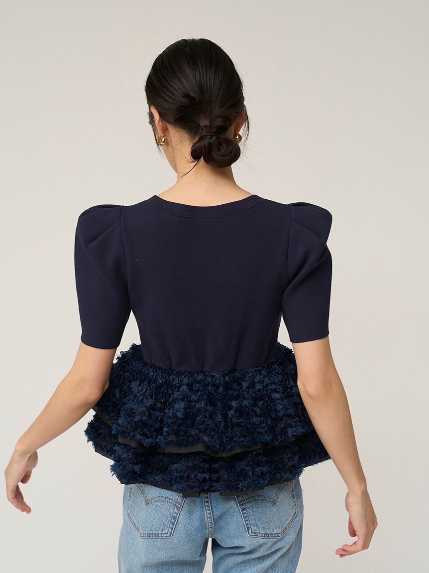 SNIDEL「【Chacott】コラボペプラムニットプルオーバー」|ニット・セーター|