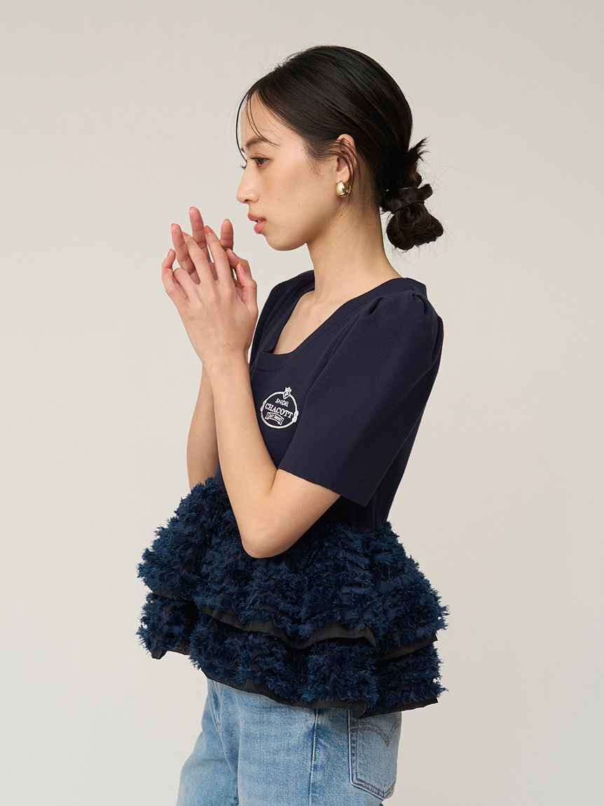 SNIDEL「【Chacott】コラボペプラムニットプルオーバー」|ニット・セーター|