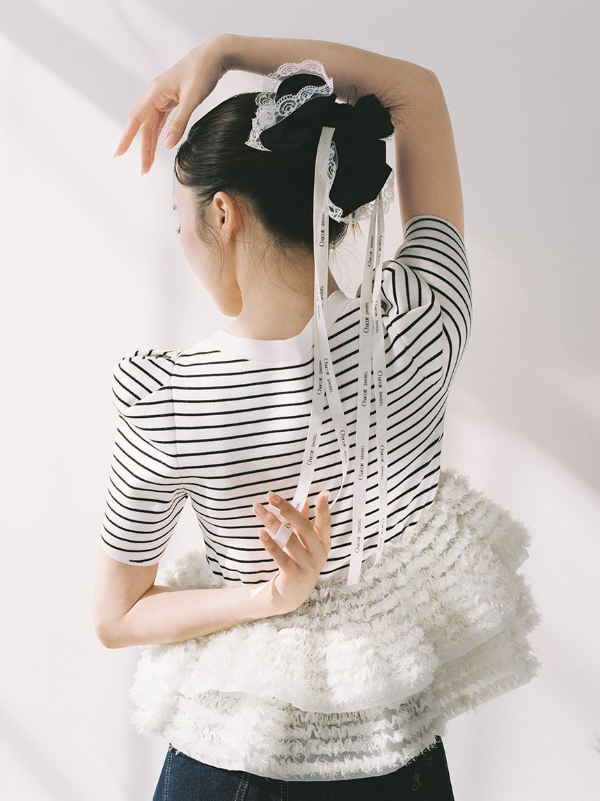 SNIDEL「【Chacott】コラボペプラムニットプルオーバー」|ニット・セーター|