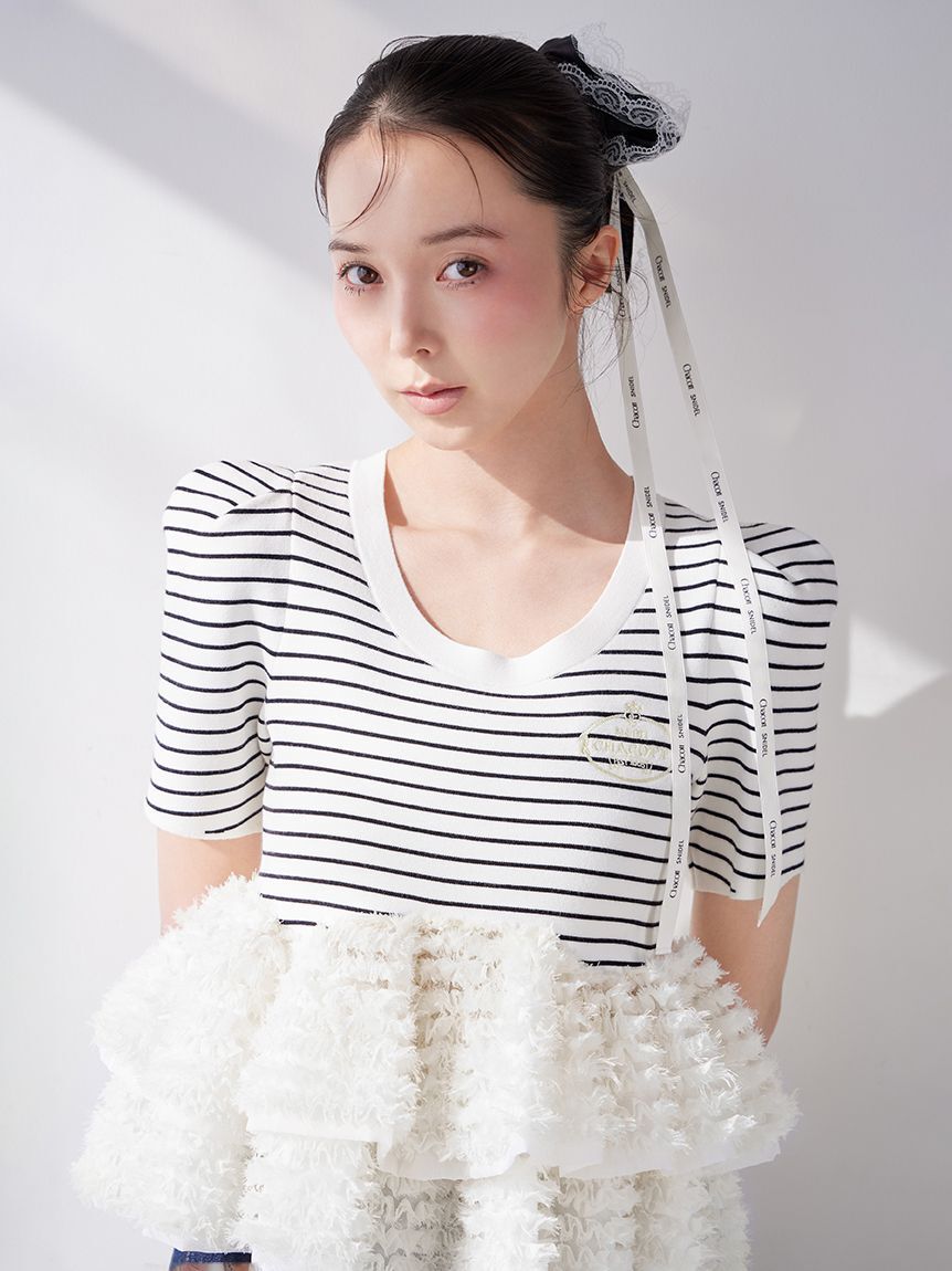 SNIDEL「【Chacott】コラボペプラムニットプルオーバー」|ニット・セーター|BORDER