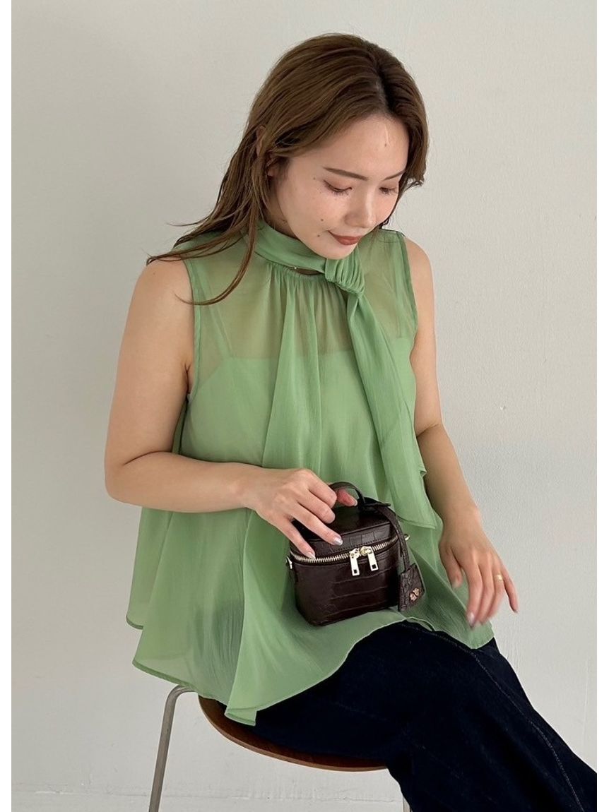 FRAY I.D「【限定カラー】シアーノースリボウタイブラウス」|シャツ・ブラウス|GRN