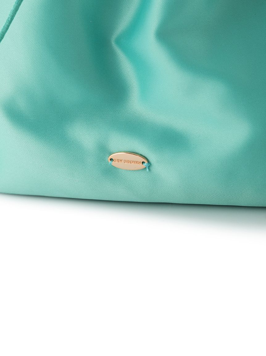 LILY BROWN Lingerie「【LILY BROWN Lingerie】サテンギャザーバケットバッグ」|ハンドバッグ|