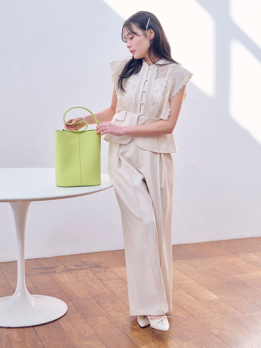 LILY BROWN「センターラインワイドタックパンツ」|チノ|