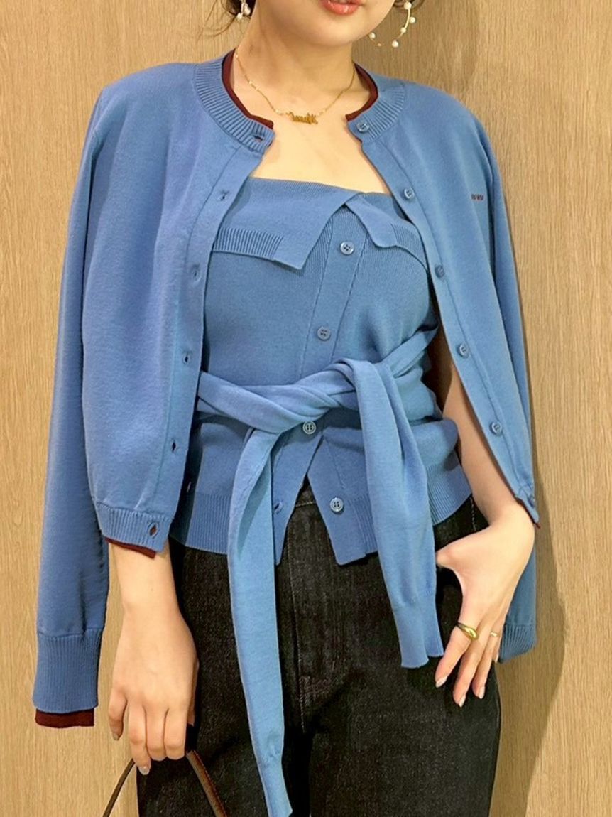 LILY BROWN「カラートリムニットカーディガン」|カーディガン|BLU