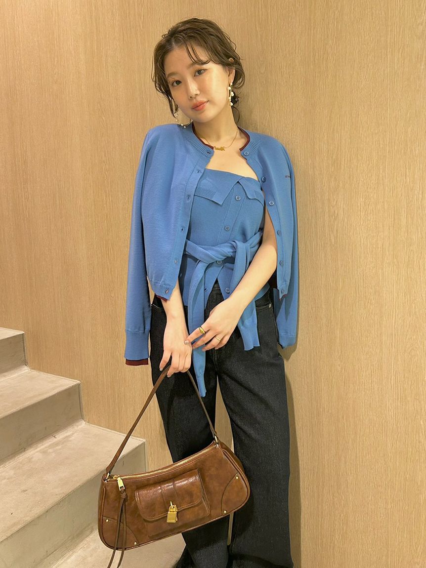 LILY BROWN「カラートリムニットカーディガン」|カーディガン|