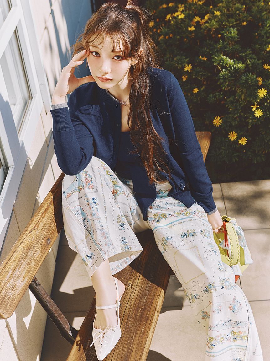 LILY BROWN「カラートリムニットカーディガン」|カーディガン|